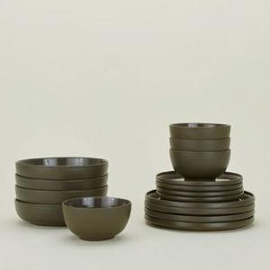 Hawkins New York Essential Dinnerware, 16 Piece Set (Olive or Bone)
