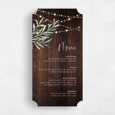 Brown Ticket Wedding Menu - Saranac