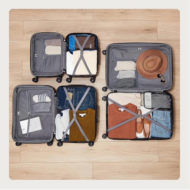 Amazon Basics 3-Piece Set (21", 26", 30"), Hardshell Suitcases With Wheels, Expandable For Up to 25% More Space, With Scratch-Resistant Surface, Four Multi-directional Wheels, Black