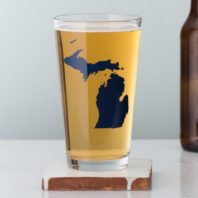 Michigan Pint Glass- SET of 2
