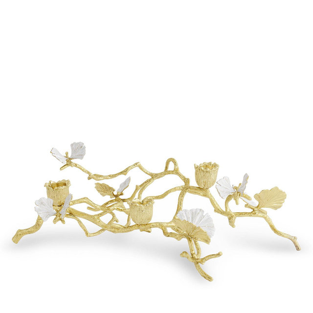 Michael Aram Butterfly Ginkgo Gold Low Candleholders