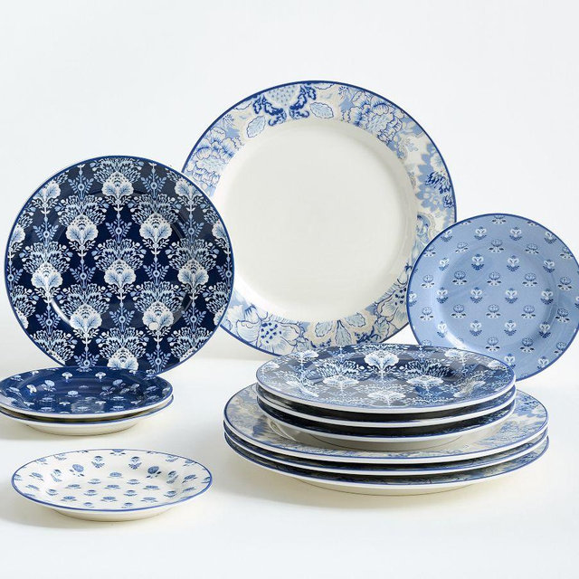 Kravet Arboretum 12-Piece Dinnerware Set, Azure