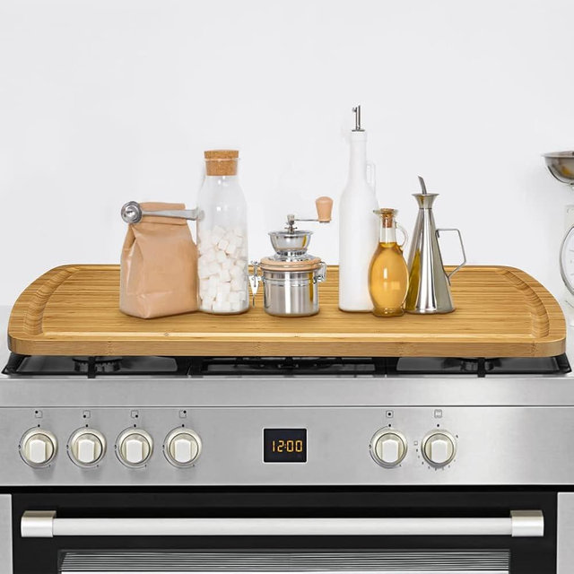30x20 Stove Top Cover, Bamboo Wood Noodle Board Stove Cover for Gas Stove, Extra Large Cutting Board for Kitchen, Stove Top Cutting Board