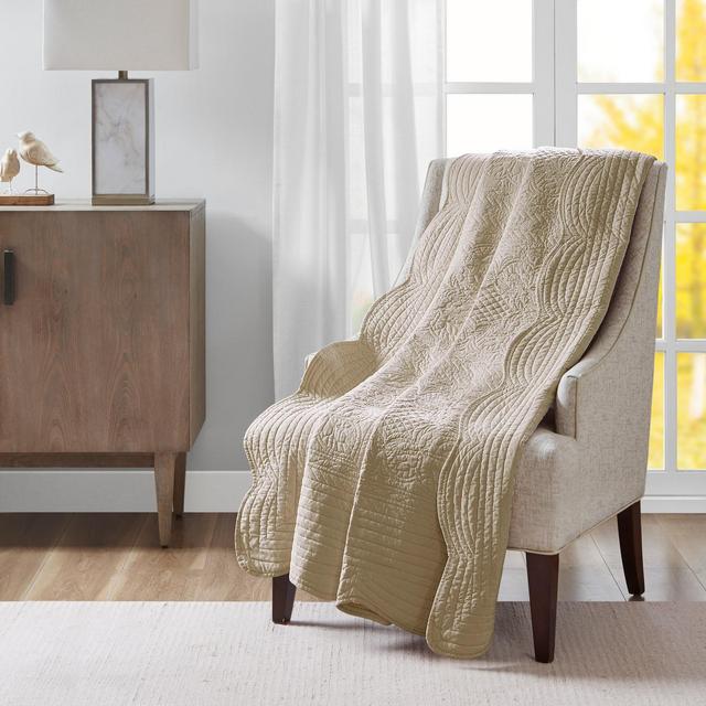 Khaki Floral Throw Blankets ("60x72")