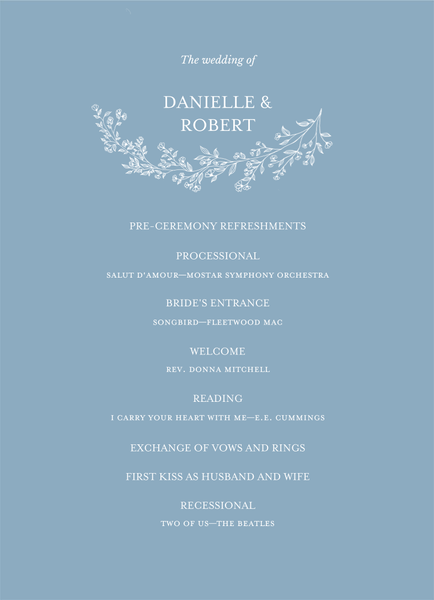 Kalispell | Dusty Blue | Zola Wedding Programs