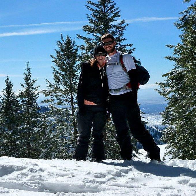 One of our first snowshoeing adventures together