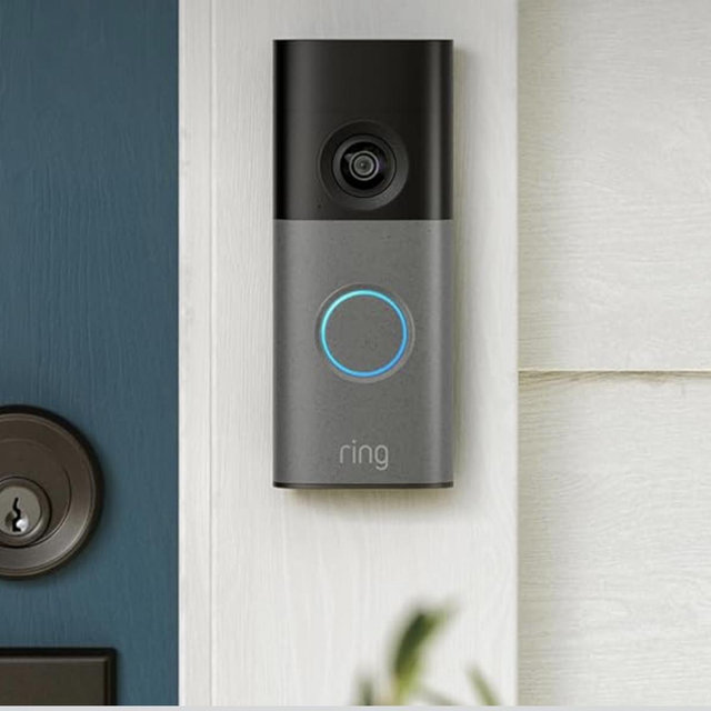 Ring Wired Doorbell (newest model), Wide-Angle Retinal 2K, up to 6x Enhanced Zoom, pair with Alexa or Ring Chime for in-home alerts, Speckled Gray