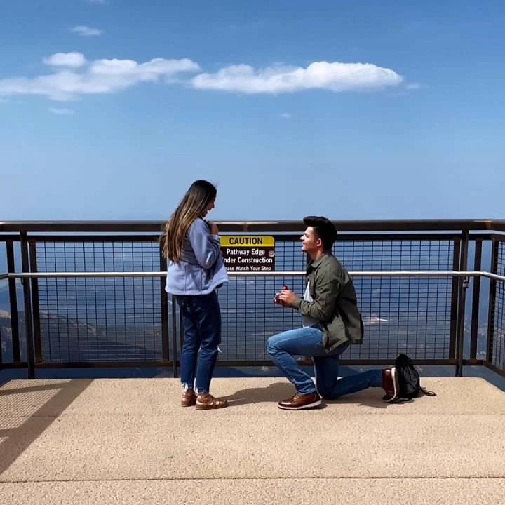 Where he proposed to me on top of Pikes Peak 