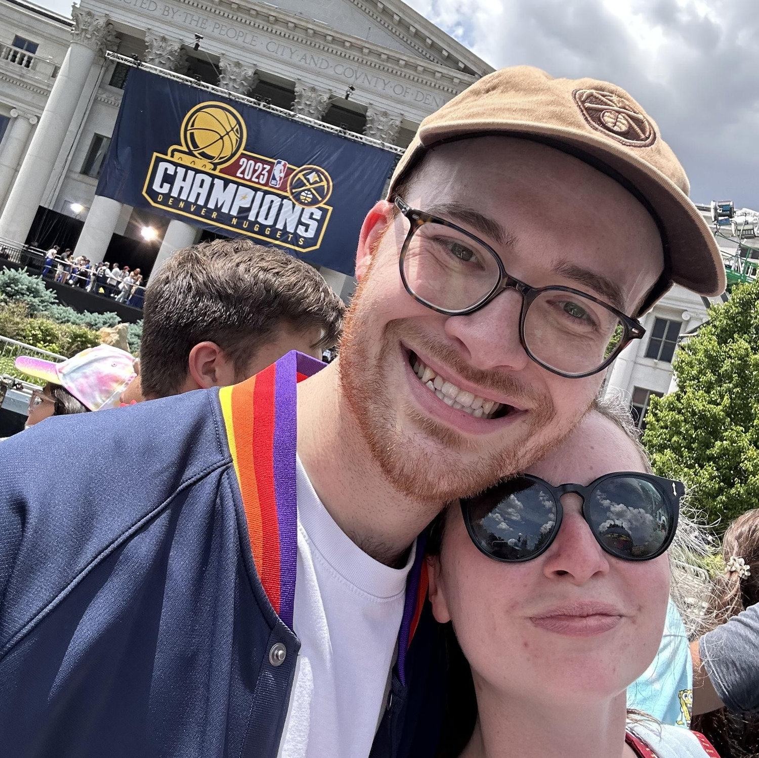 Spring 2023 was spent cheering on the Denver Nuggets. Here is us at the championship parade!