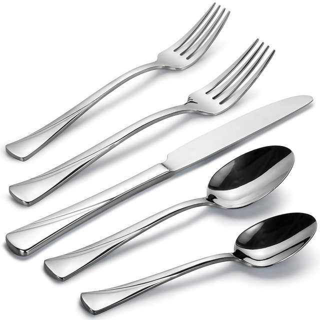 Alata Alice 30-Piece Silverware Set Stainless Steel Flatware Set,Service for 6,Mirror Polished Cutlery Set,Dishwasher Safe