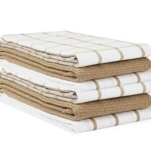 Casa Platino Kitchen Towels Set – 100% Cotton Premium Dish Cloths for Drying Dishes - 18"x28" – Beige
