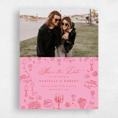 Flamingo, Pink Wedding Save the Date - Elodie Photo