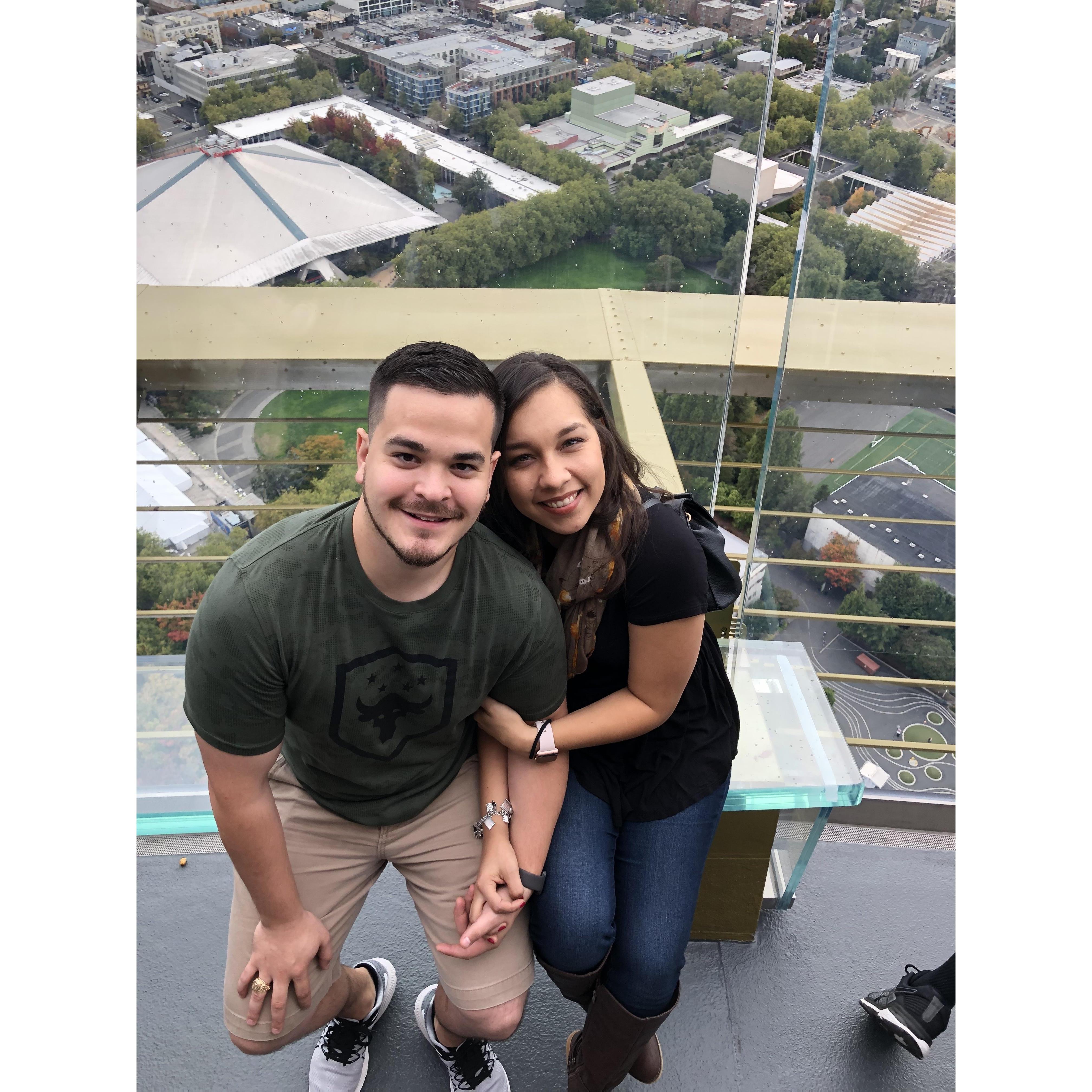 At the top of Seattle's Space Needle