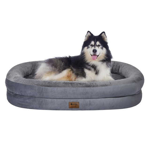 Orthopedic Waterproof Large Dog Bed: Memory Foam Washable Dog Bed with Bolsters - XXL Orthopedic Removable Cover for Medium Large Sized Pet - Non-Slip Bottom