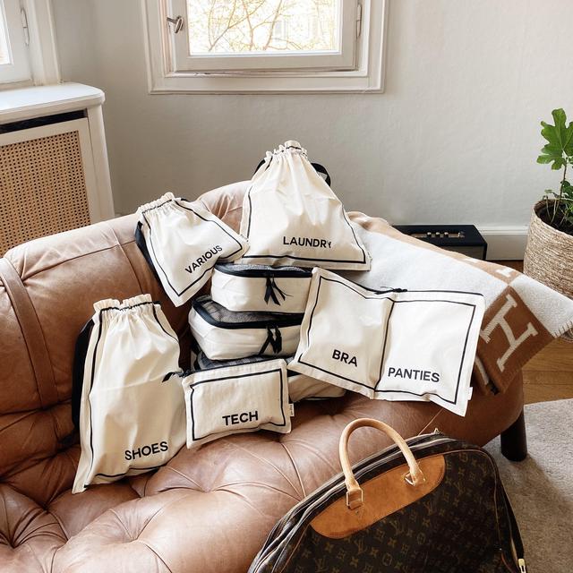 BA Packing Organizers and Travel Set in High Quality Cotton, 8-pack Natural