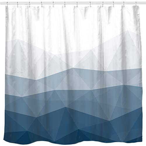 Sunlit Designer Shower Curtain,Popular Shower Curtain, Ombre Blue Fabric Shower Curtains for Bathroom Decor, Contemporary Bathroom Curtains