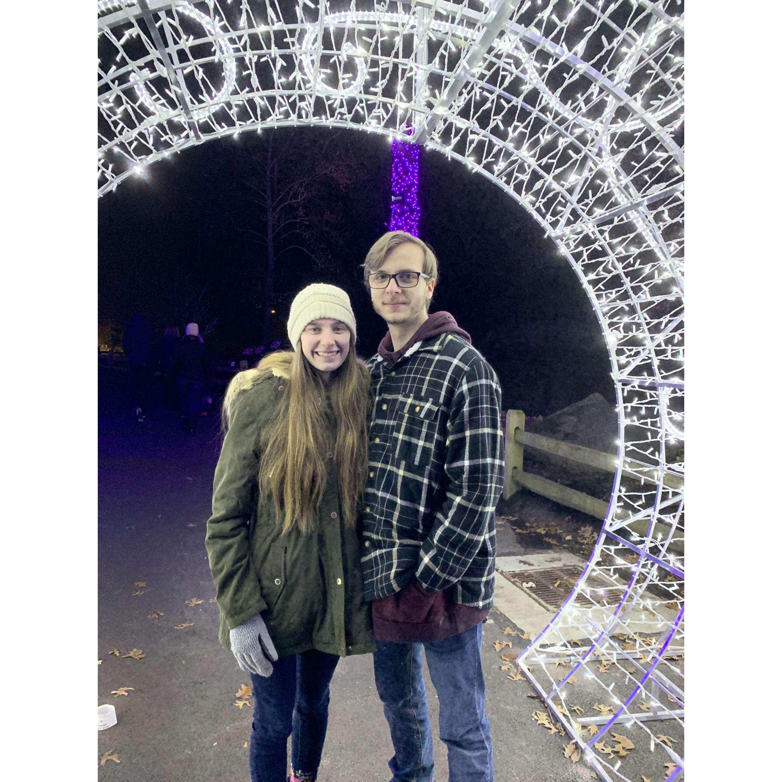 Date at the Cleveland Zoo during Christmastime