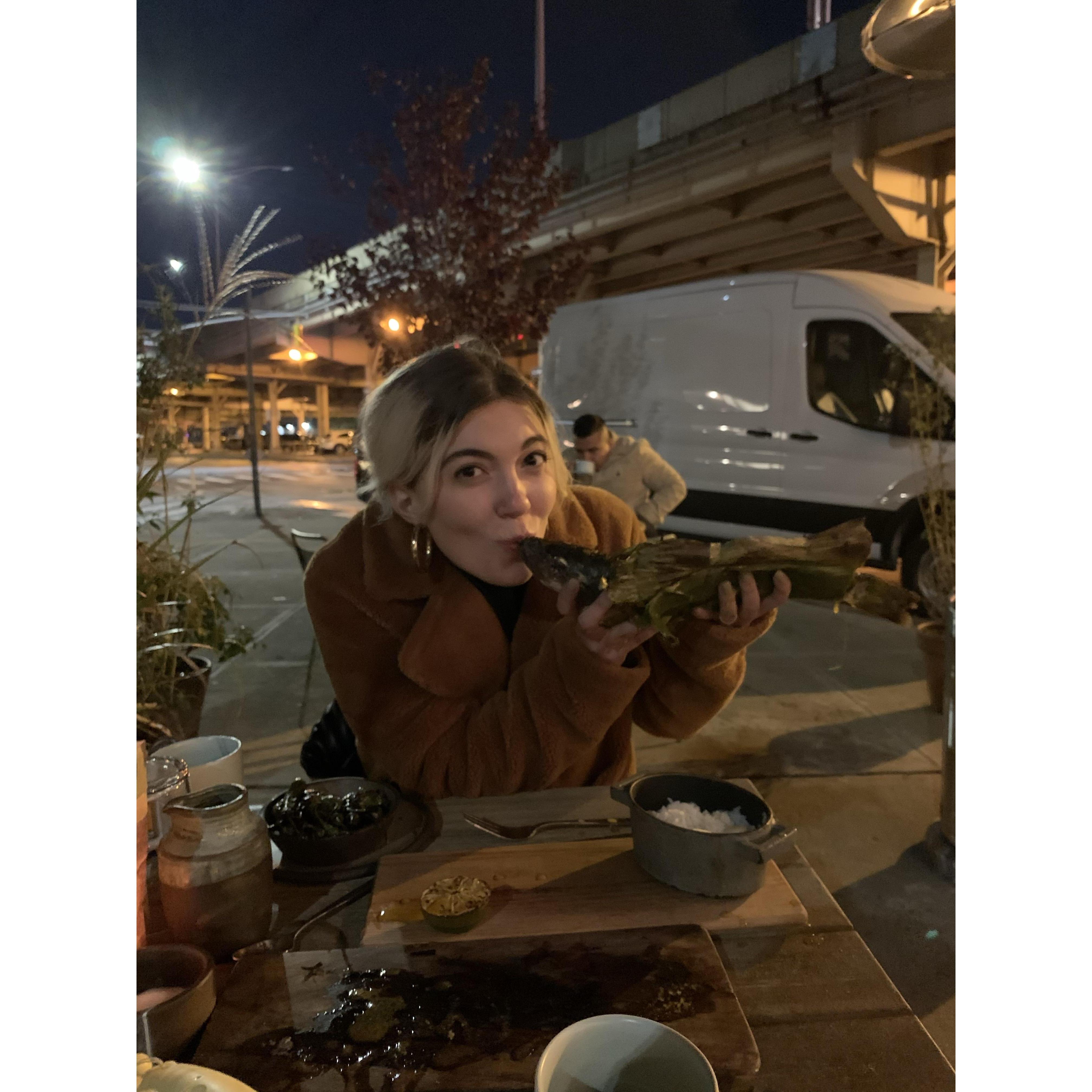 Greg surprised Jess with a Peruvian dinner at the Llama Inn.