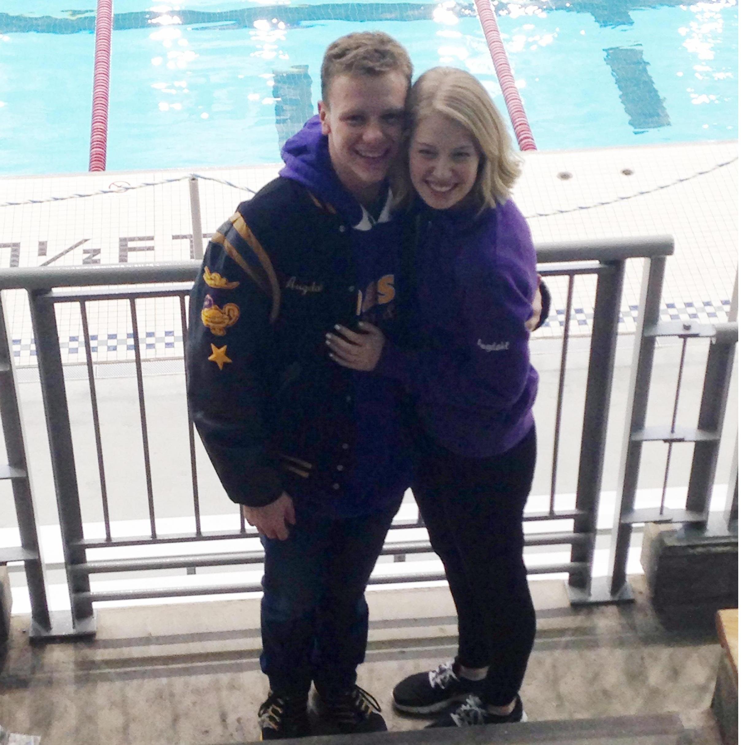 Britta also attended numerous swim meets for this talented varsity swimmer.