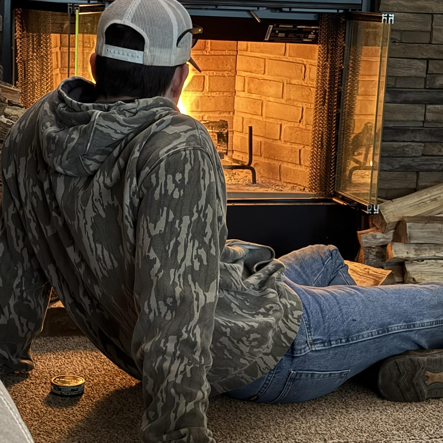 Admiring his fire lol