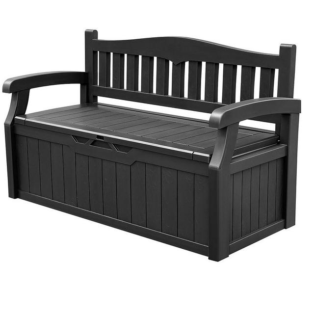Devoko 80 Gallon Storage Bench Deck Box lockable for Patio Furniture, Garden Decor and Outdoor Seating for Cushions, Garden Tools and Pool Supplies. (Black)