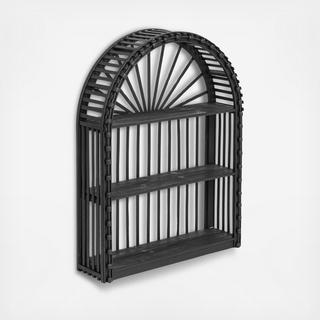 Arched Bamboo & Wood Wall Shelf