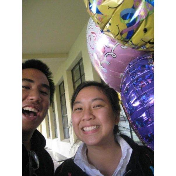 Cherylene turned 18 and Justin surprised her with balloons at school.