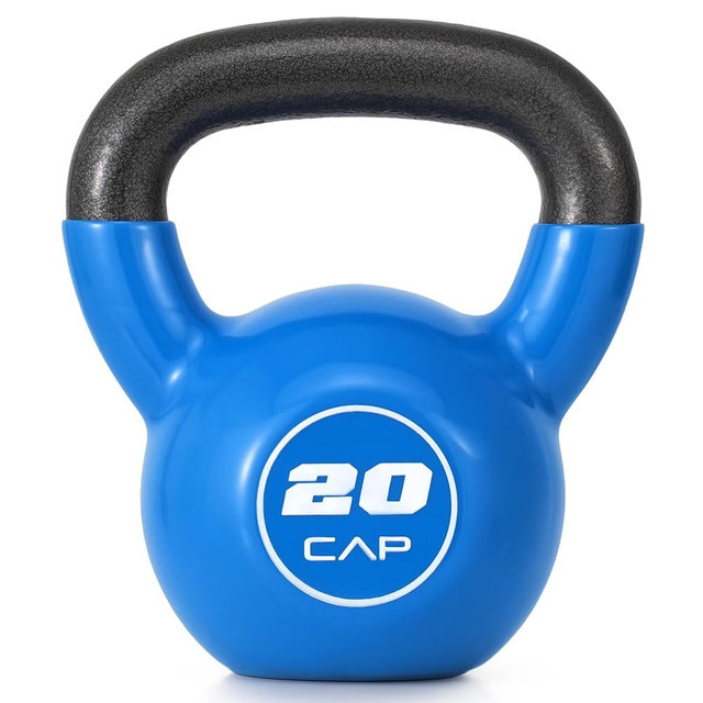 CAP Vinyl Coated Cast Iron Kettlebell,20 LB Home Gym Weight