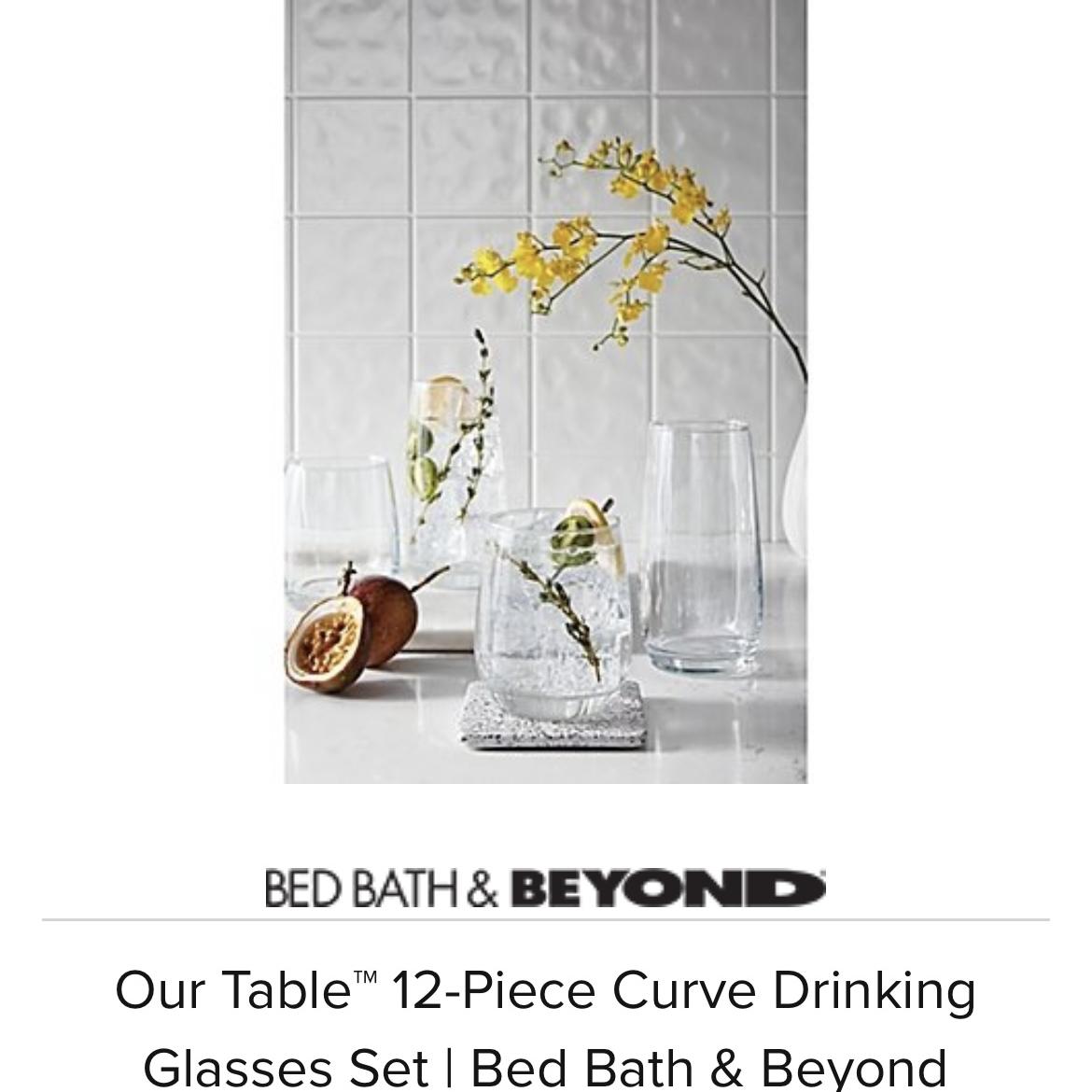 Our Table™ 12-Piece Curve Drinking Glasses Set