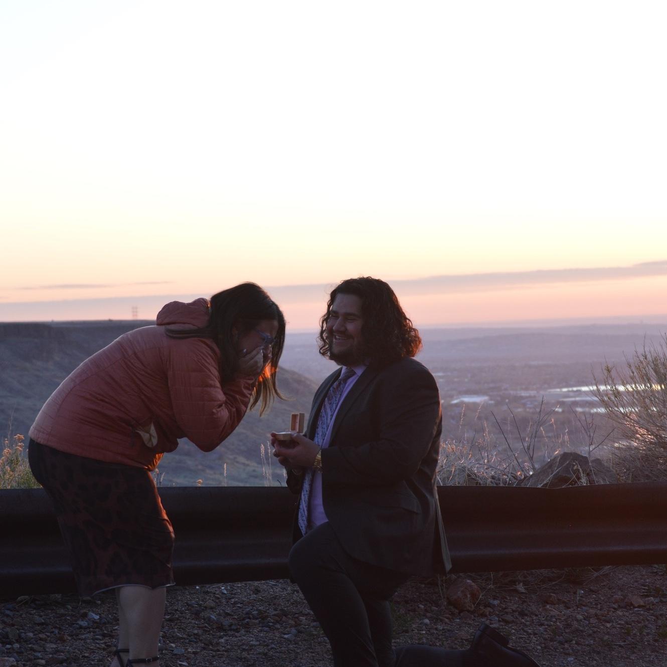 The morning we got engaged. Georgia sure was surprised!