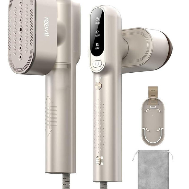 Travel Steamer for Clothes,100-240V Travel Steamer & Iron 2 in 1 with Fast Heat-Up,1200W Portable Handheld Garment Steamer,Travel Size,Large Heat Panel,Fabric Quick Wrinkle Remover for Global & Europe
