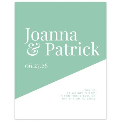Seafoam, Green Wedding Digital Save the Date - Incanta Portrait