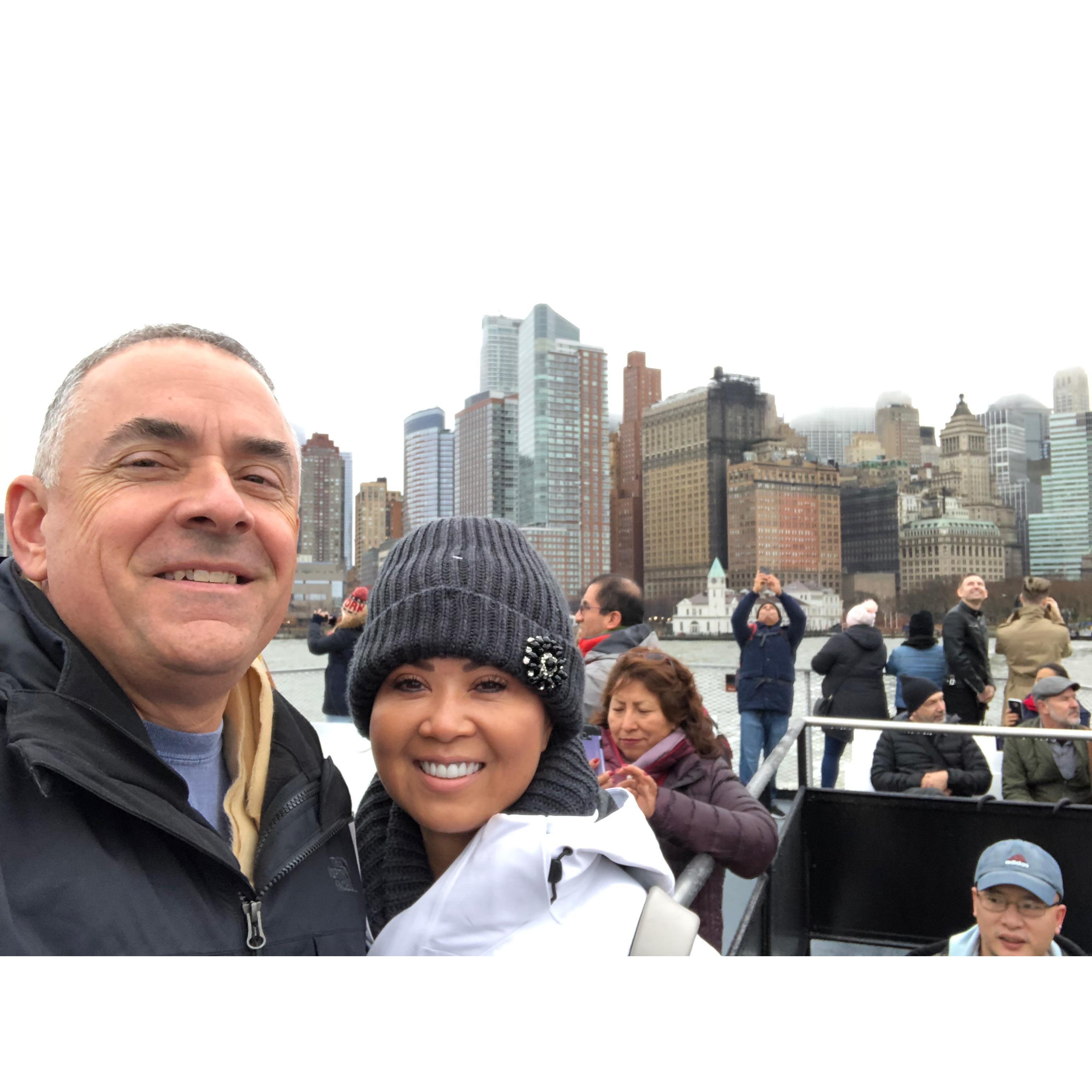 On our way to the Statue of Liberty
