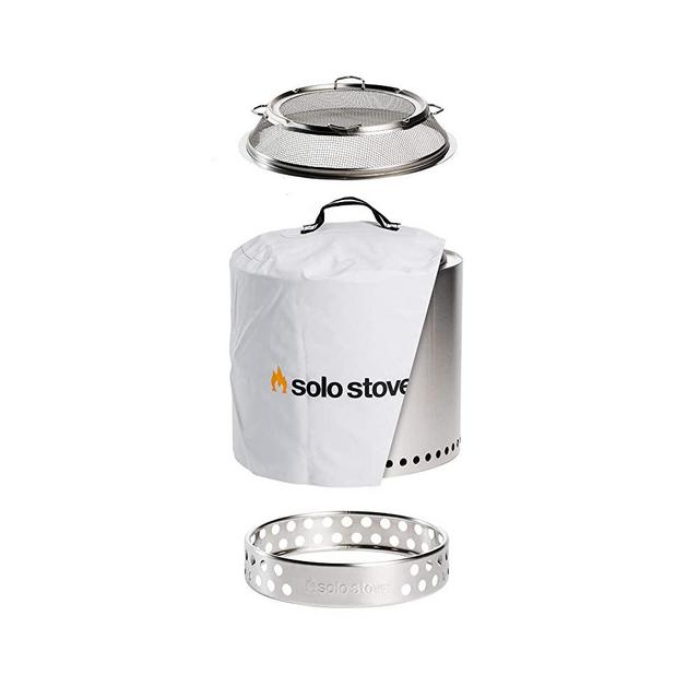 Solo Stove Ranger Backyard Bundle Ranger Fire Pit with Stand,Carry Case, Waterproof Shelter, and Shield Great Stainless Steel Fire Pit for Camping Accessories and Fire Pits Outdoor Wood Burning