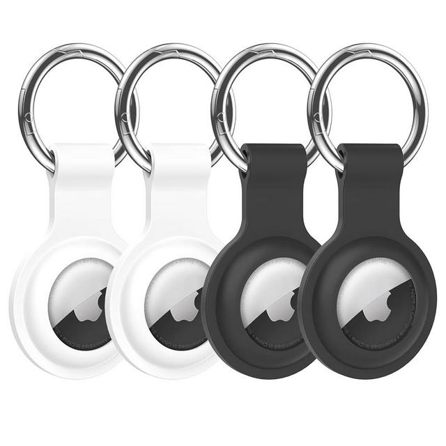 HATALKIN Compatible with AirTag Case Keychain Air Tag Holder Silicone AirTags Key Ring Cases Tags Chain Apple GPS Item Finders Accessories 4 Pack