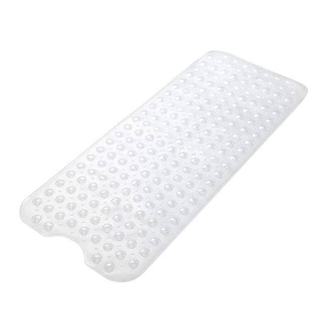 AmazerBath Bath Tub Mat, Extra Long 39 x 16 Inches Non-Slip Shower Mats with Suction Cups and Drain Holes, Bathtub Mats Bathroom Mats Machine Washable (Clear)