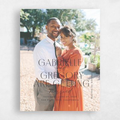 Dark Charcoal, Grey Wedding Save the Date - Brooklyn Photo