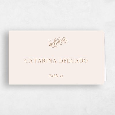 Beige Modern Wedding Place Card - Groveland