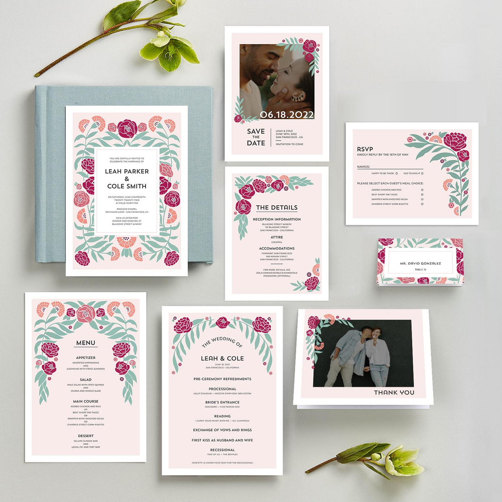 Kearney | Blush | Zola Wedding Place Cards