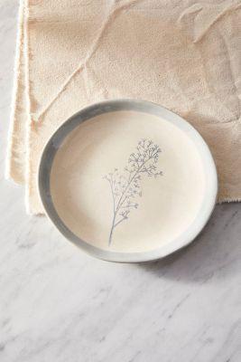 Floral Dessert Plate, Blues