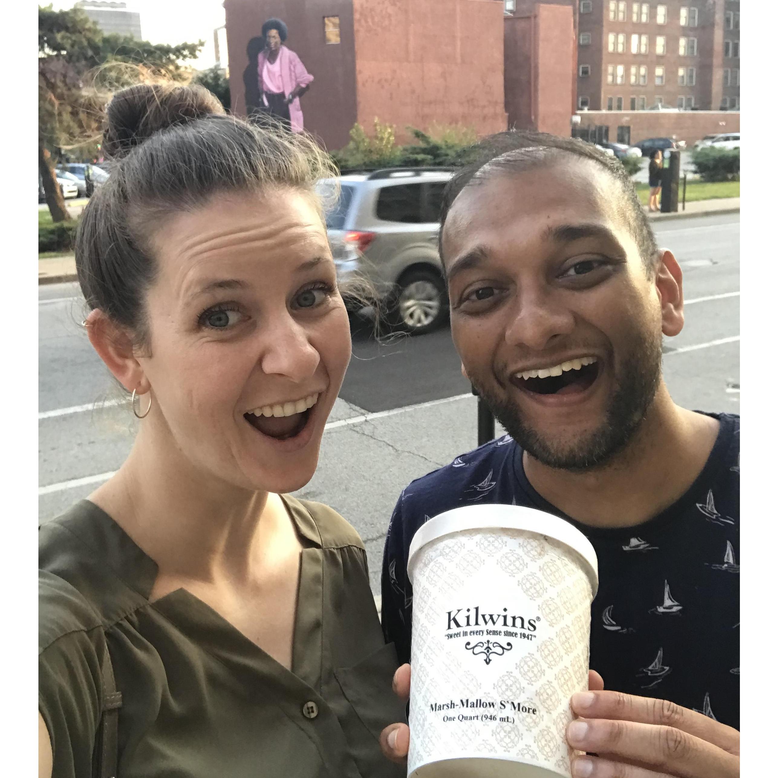 If you didn't know Kurian is obsessed with all things "S'more," now you know. We found this ice cream at the inimitable Kilwin's in Indy before Lauren moved to Denver. It was a good day!