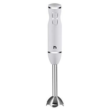 New House Kitchen Immersion Hand Blender 2 Speed Stick Mixer with Stainless Steel Shaft & Blade, 300 Watts Easily Food, Mixes Sauces, Purees Soups, Smoothies, and Dips, Ivory