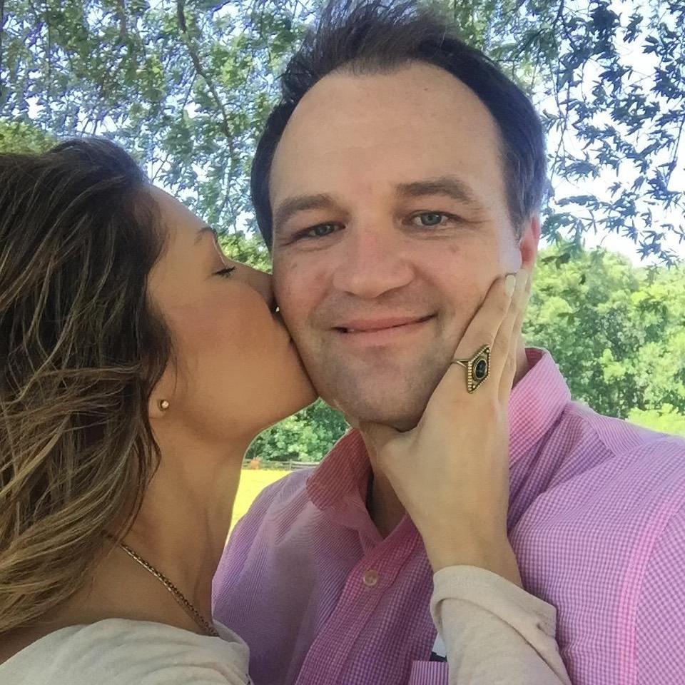 Stealing a kiss at George Washington's Mount Vernon.