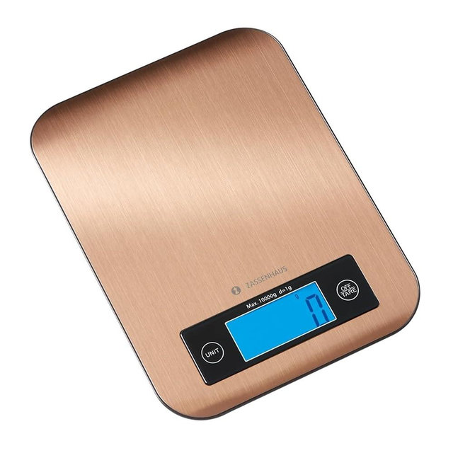 Zassenhaus "Pure" Digital Kitchen Scale, copper, 9.3" x 6.9" x 1"