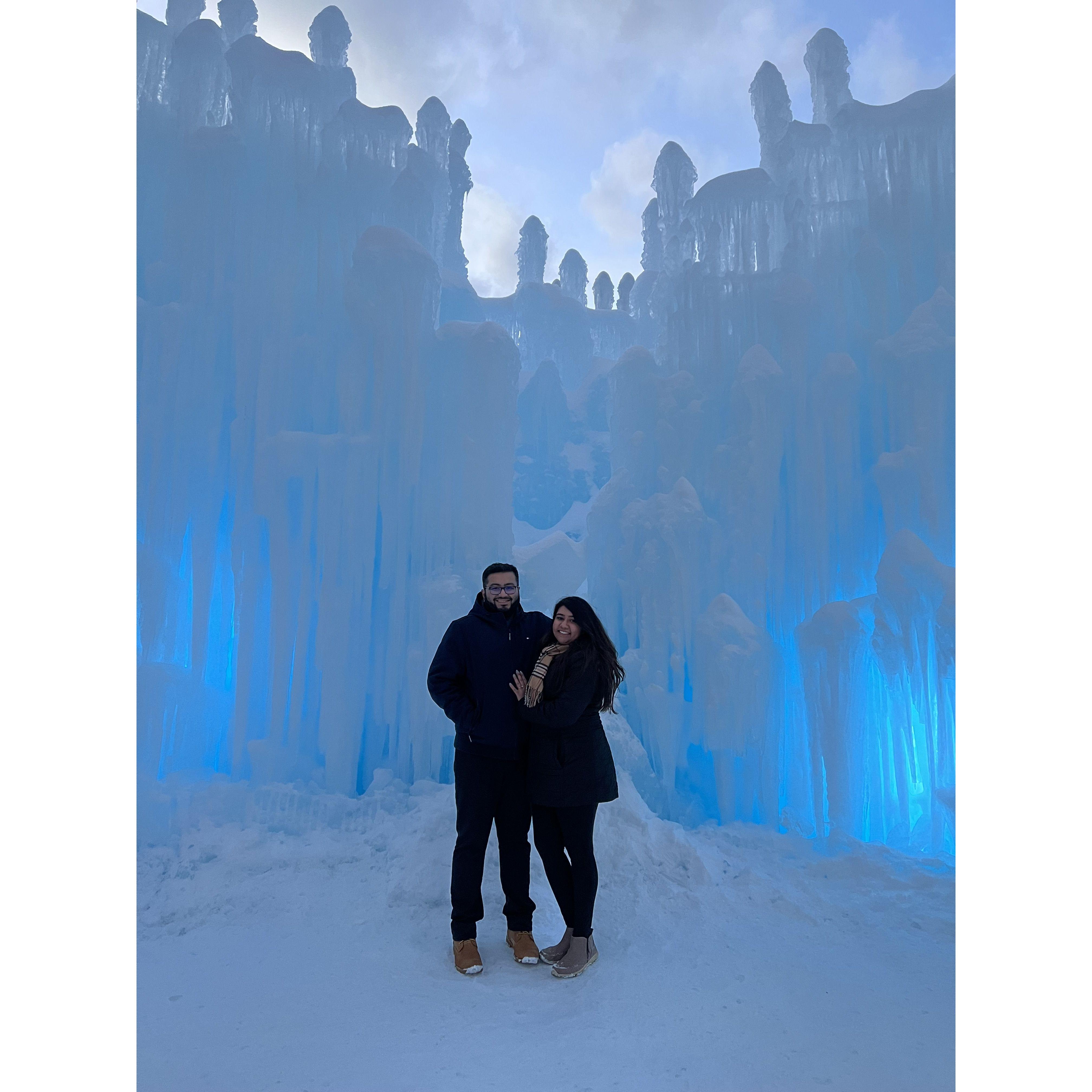 The one with us finally being able to visit the famous Ice Castles in NH
