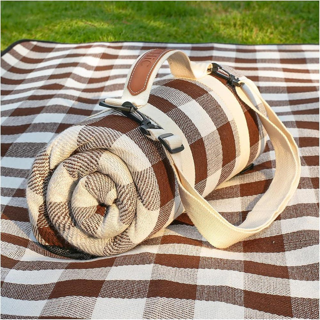 RYCHIC Waterproof Picnic Blanket Outdoor Camping Beach Mat Extra Large Foldable Car Essential Roadtrip Gadget Rv Accessories Glamping Tent Gear Must Haves Hiking Stuff Backpacking Necessities Gift