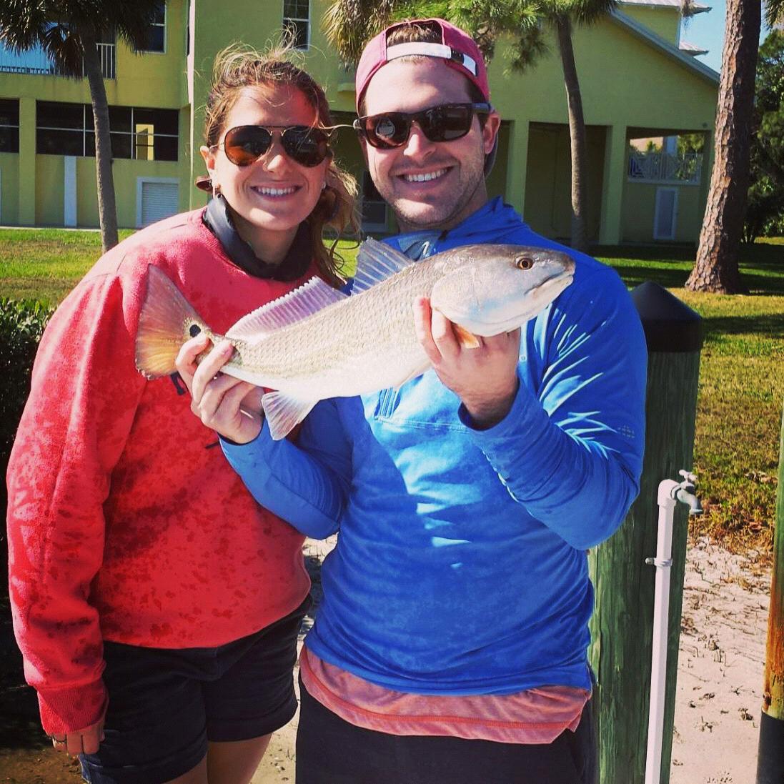 Red Fish was the catch of the day in Englewood, FL while visiting Kathy and George.