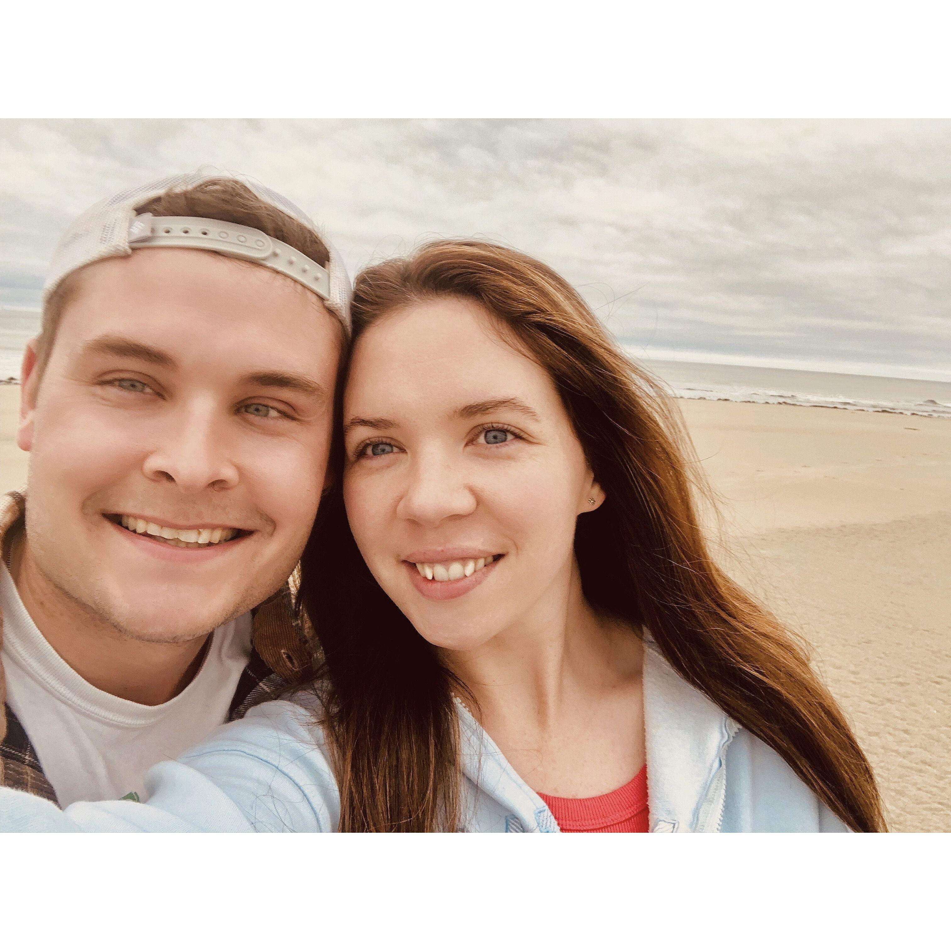 Ian's first trip upta camp at beautiful Popham Beach, Maine