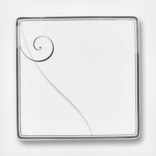 Platinum Wave Square Appetizer Plate