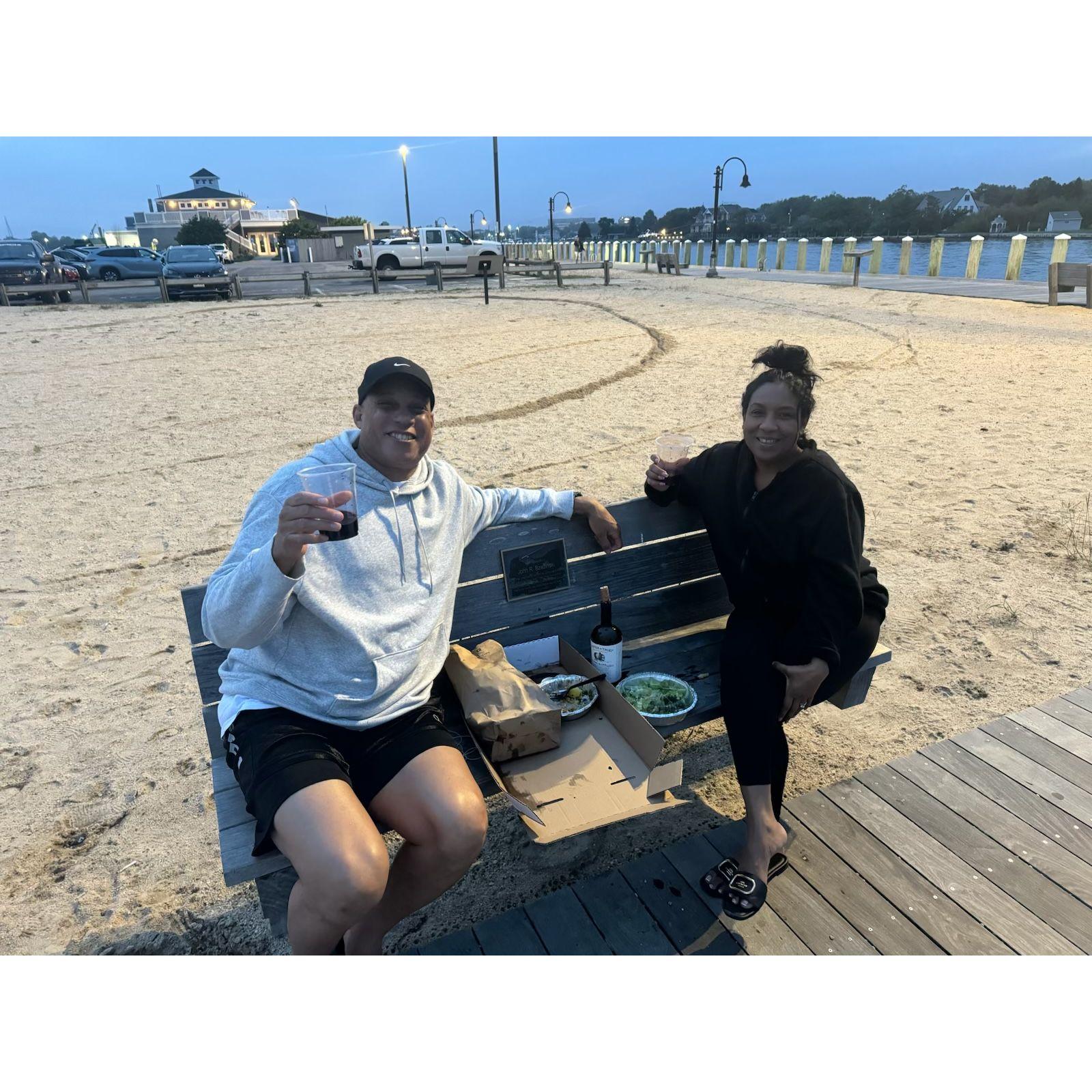 Our private bench dinner